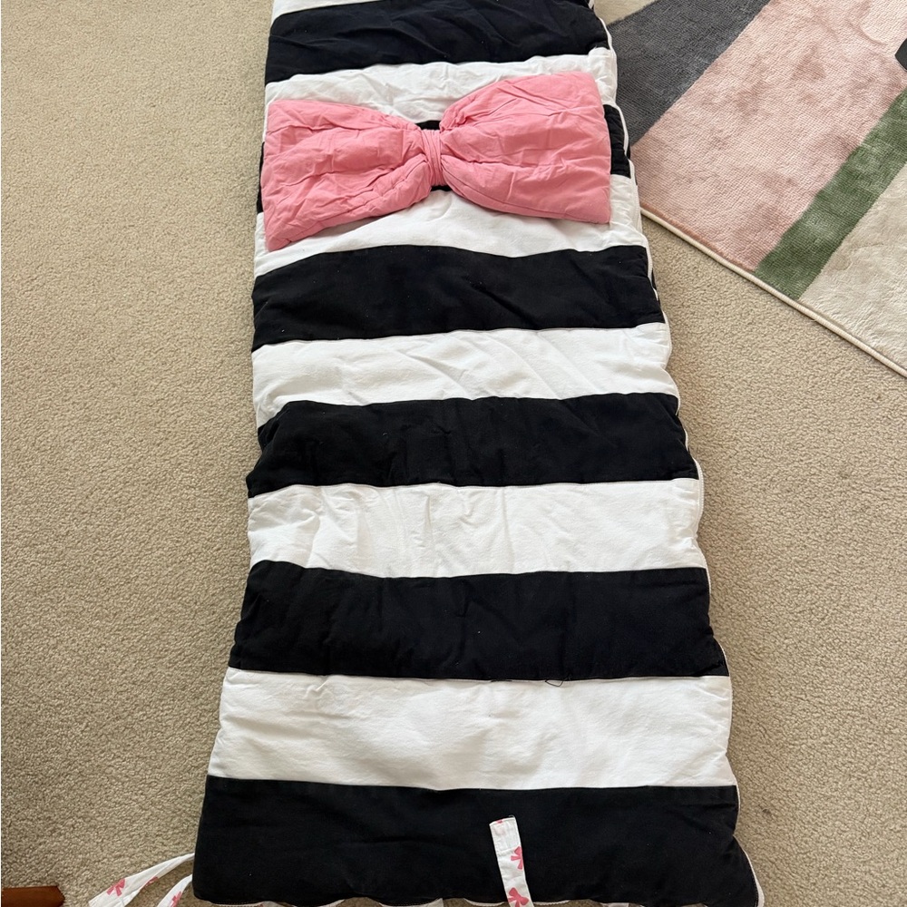 Kids Black & White Striped sleeping bag from Land of Nod (now Crate and Kids)